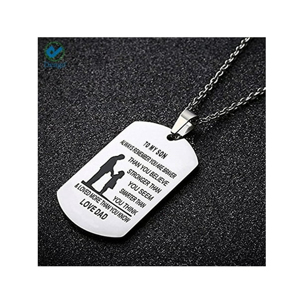 Lovely Dog Tag Necklace Pendant Gifts For Son Daughter Boys Birthday Gift Mens